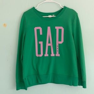 GAP crew sweatshirt green lilac purple size Large